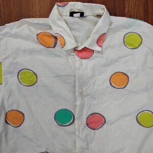 Vintage Kudos Dots Circles Button Shirt Short Sleeve